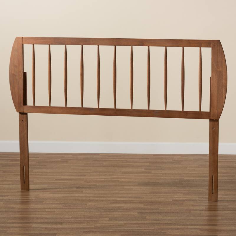 Modern Transitional Ash Walnut Wood Full Size Headboard with Clean Contemporary Lines and Warm Wood Finish