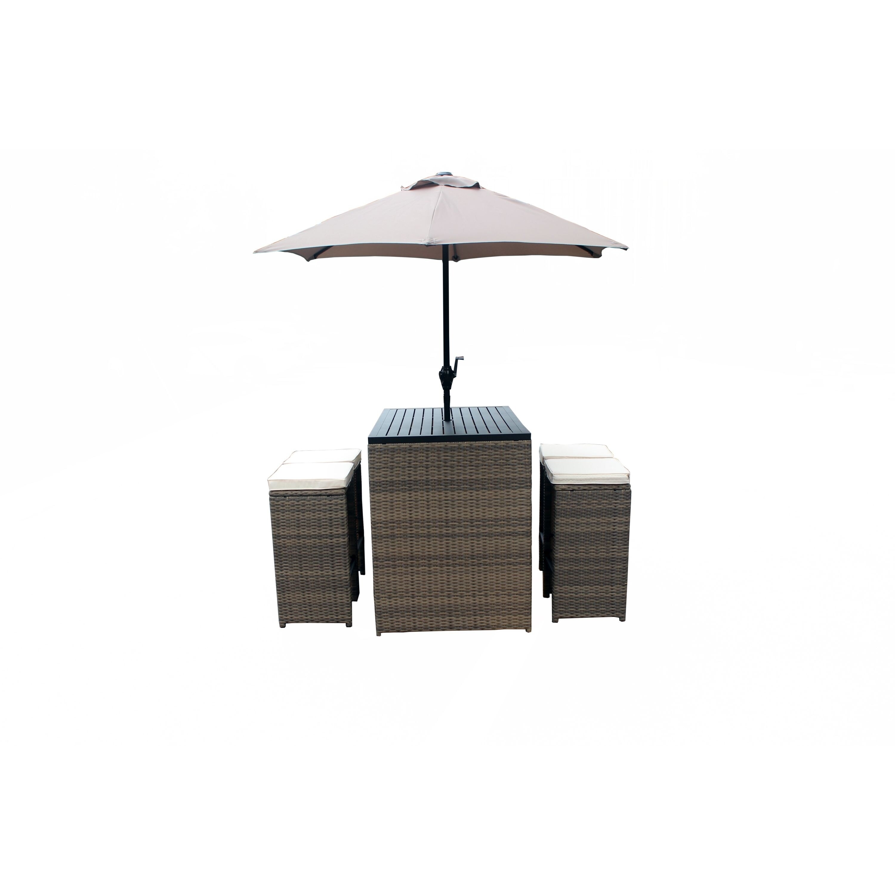Patio bar discount set with umbrella