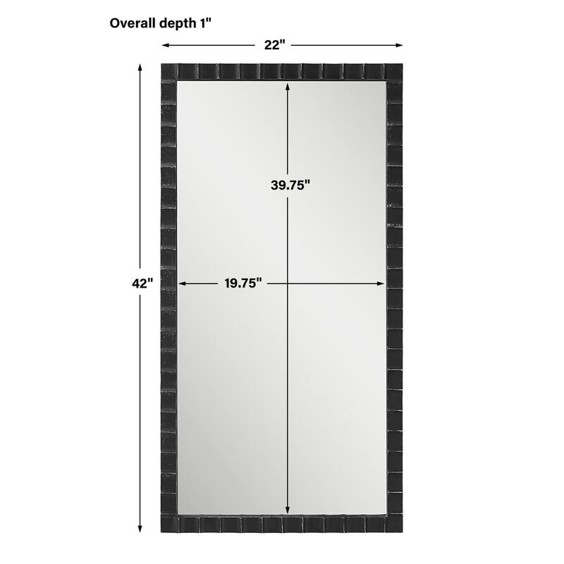 Hand Forged Rectangular wall Mirror - 42" - Black