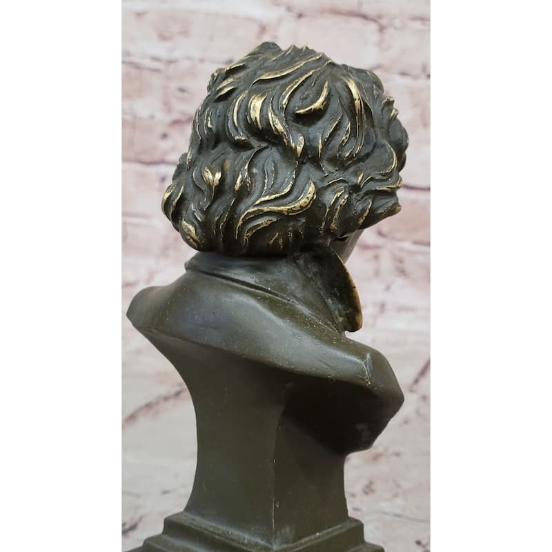 Ludwig Van Beethoven Bronze Bust Sculpture - Clical Composer Music Art