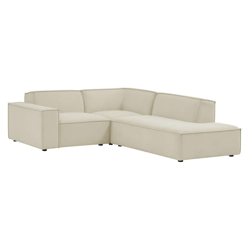 Restore 3-Piece Performance Fabric Upholstered Modular L-Shaped Sectional Sofa