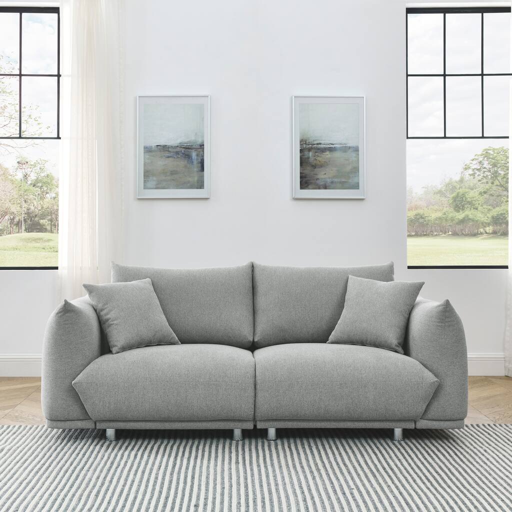 78.8" Stylish Modern Polyester Sofa with Pillows