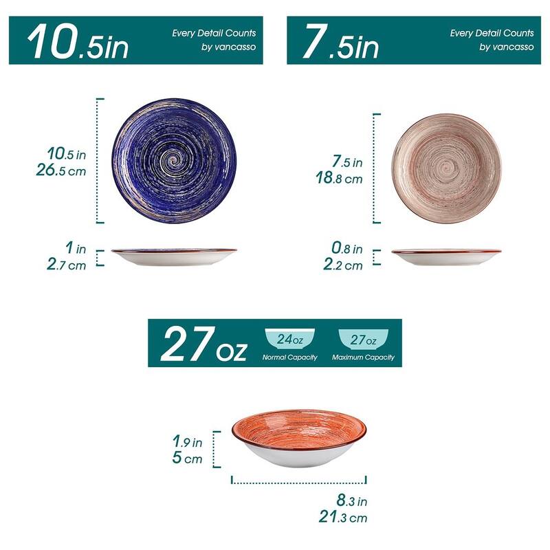vancasso Albero Stoneware Hand-painted Multicolour Dinnerware Set
