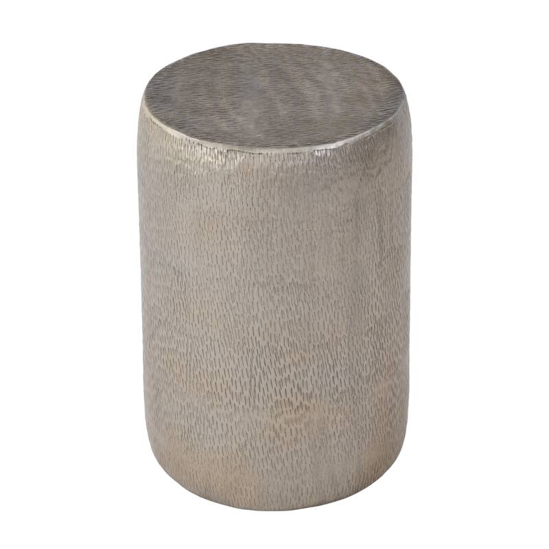 Sahara 12 in. W Round Stainless Steel End Table - Antique Gold
