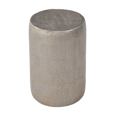 Sahara 12 in. W Round Stainless Steel End Table