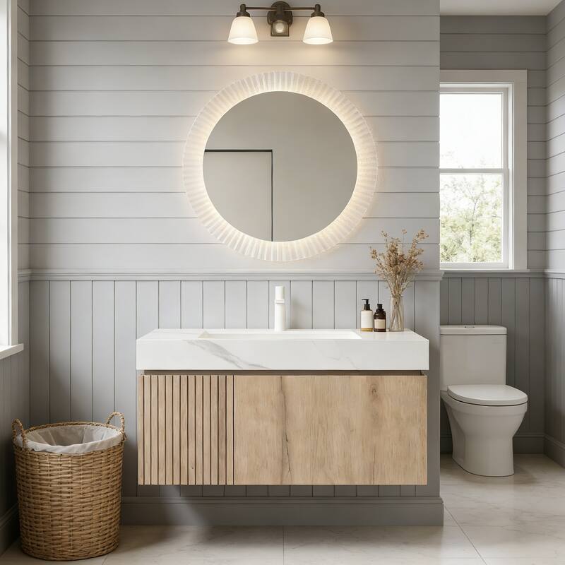 Floating Storage Bathroom Vanity with 1 Pre-drilled Faucet Hole