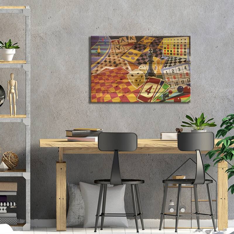 Board Games Print On Wood by Unknown Artist - Multi-Color