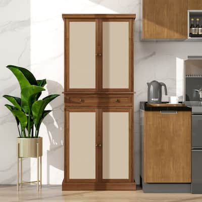 4 Door Storage Cabinet with 1 Drawer and 4 Adjustable Inner Shelves