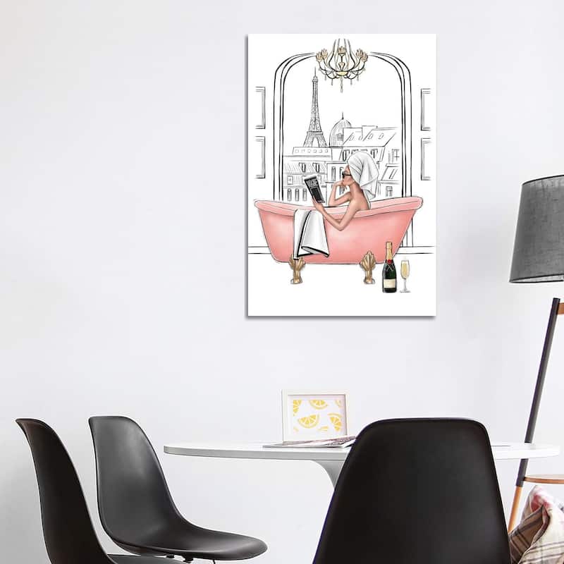 iCanvas "Relax In Bathroom In Paris" by LaLana Arts Canvas Print - 40x26x1.5