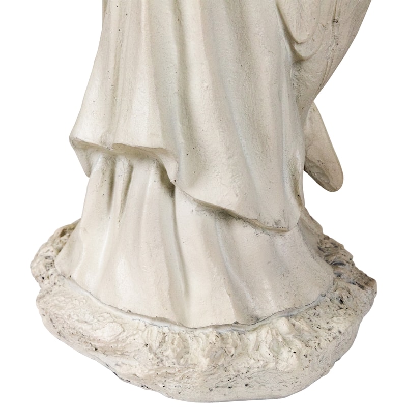 Standing Angel with Wings Outdoor Garden Statue - 16.5"