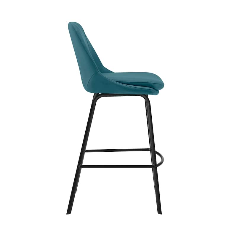 Carise Metal and Faux Leather Bar or Counter Swivel Stool