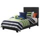 preview thumbnail 3 of 4, Leather Upholstered Twin Size Platform Bed, Black