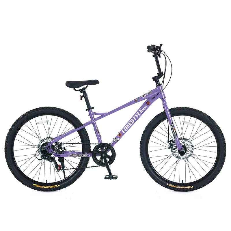 Freestyle Kids Bike Double Disc Brakes 26 Inch Children Bicycle for Boys Girls Age 12+ Years