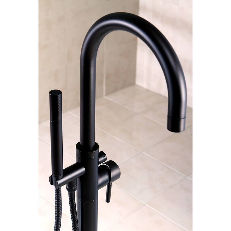 Kingston Brass Concord Floor Mounted Clawfoot Tub Filler with Metal