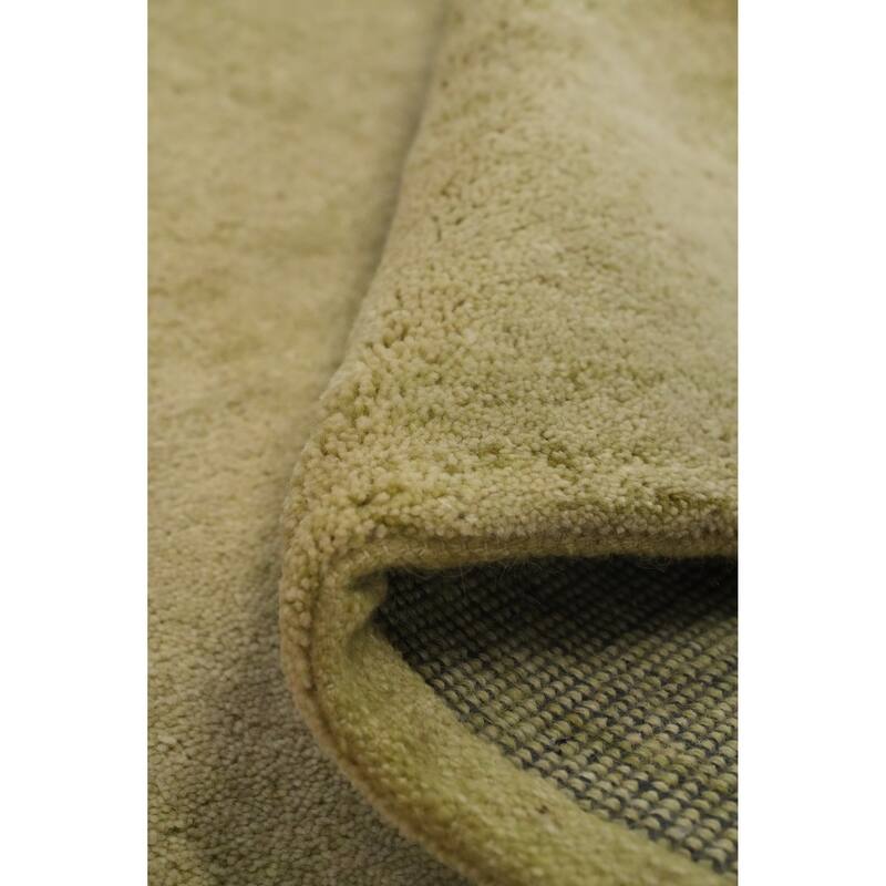 Hand Knotted Oriental 100% Wool Carpet Modern Modern Green Gabbeh Runner Rug - 9' 10'' X 2' 8''