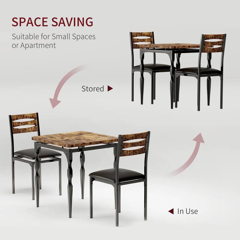 3 Piece Dining Table Set, with Spiral Legs