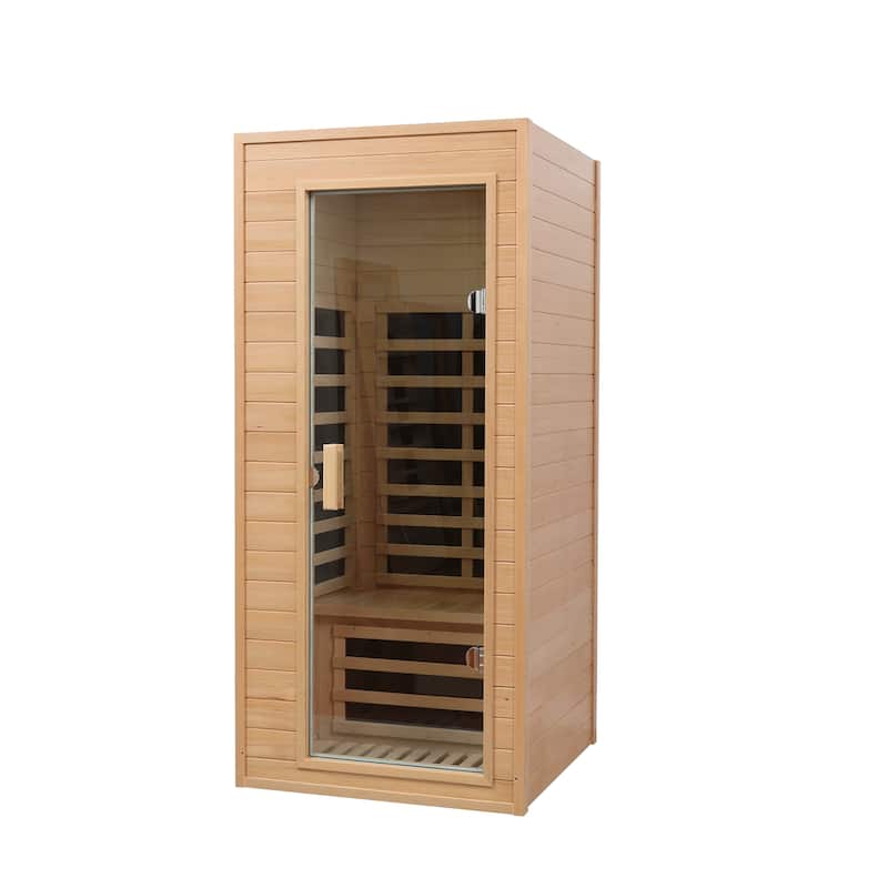 1-Person Sauna with LCD Display, Key Control, Bluetooth and LED reading lights - 34" x 34" x 73"