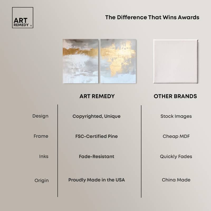 Golden Glaze I Canvas Set of 2 by Art Remedy, Gallery Wrapped
