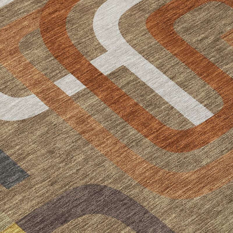 Machine Washable Indoor/ Outdoor Modern Penner Chantille Rug