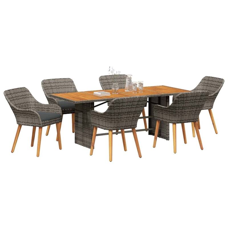 vidaXL Garden Dining 7/9 pcs poly rattan - 74.8 x 31.5 x 29.1