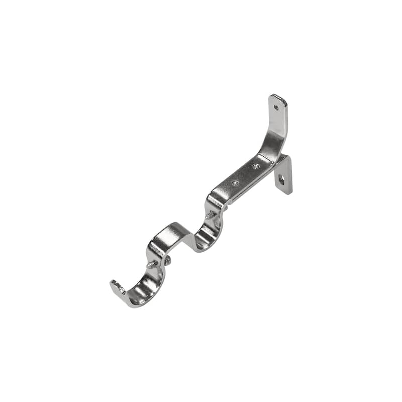 Double Curtain Rod Brackets 1" & 3/4" | 3-Pack -  3-Pack|Silver