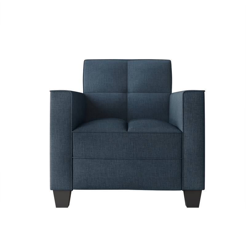 CraftPorch Chic Modern Linen Upholstered Chair - Blue