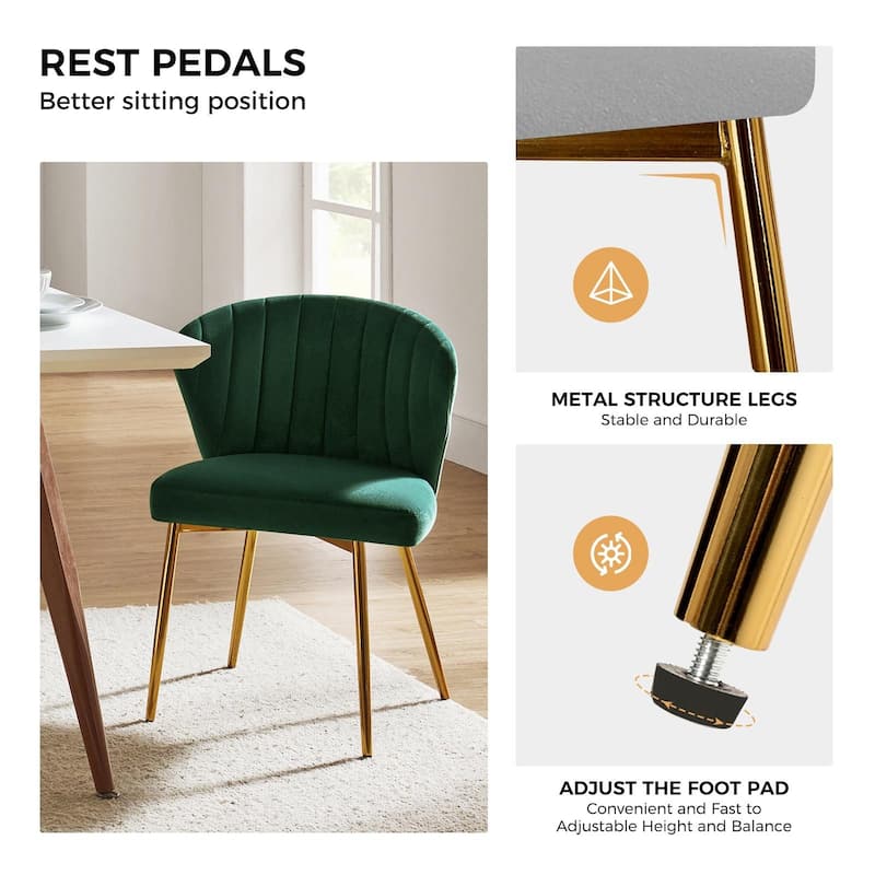 Aruna Accent Chair with Metal Legs 20''W X 19.5 ''D X 29''H by HULALA HOME