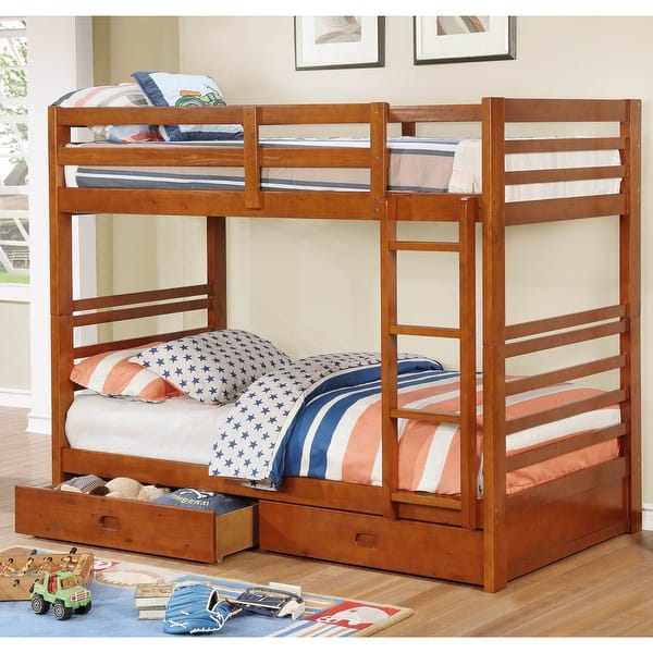 Shop Furniture Of America Naur Transitional Twin Twin 2 Piece Bunk Bed Set Overstock 20866183