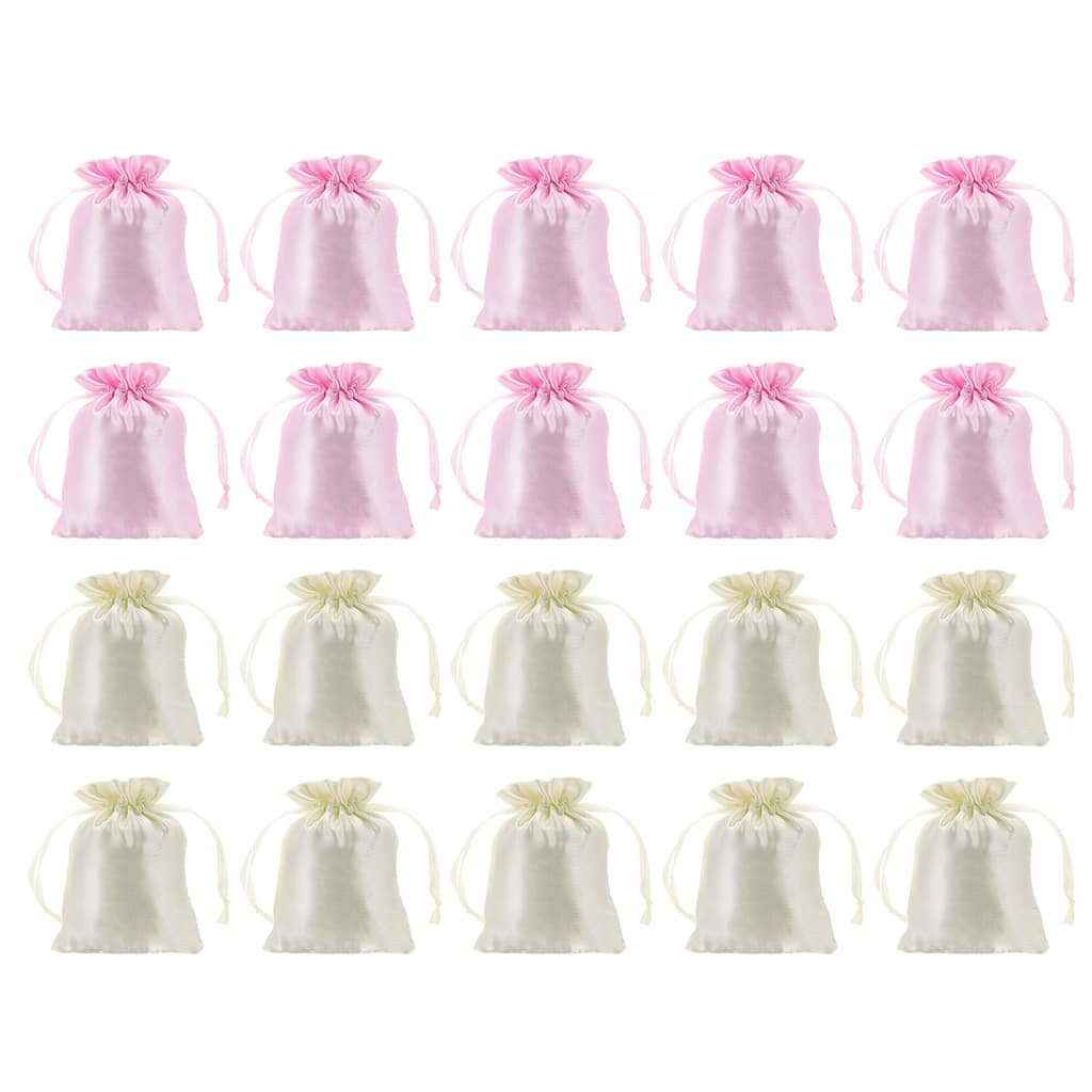 50Pcs 3"x4" Satin Bags Wedding Favor Bags Drawstring Mini Gift Bags