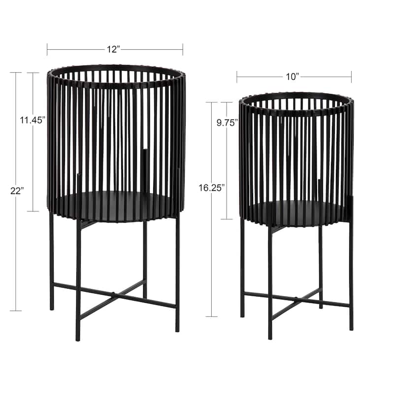 Kate and Laurel Paynter Metal Floor Planter Set - 2 Piece