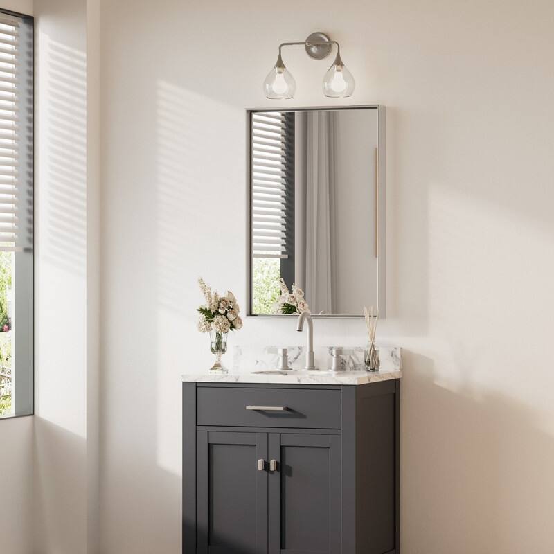 Keonjinn Aluminum Framed Wall Mount Bathroom Vanity Mirror