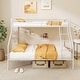 preview thumbnail 7 of 19, Space-Saving Twin Over Full Bunk Bed with Ladder, Full-Length Guardrails, Modern Design White