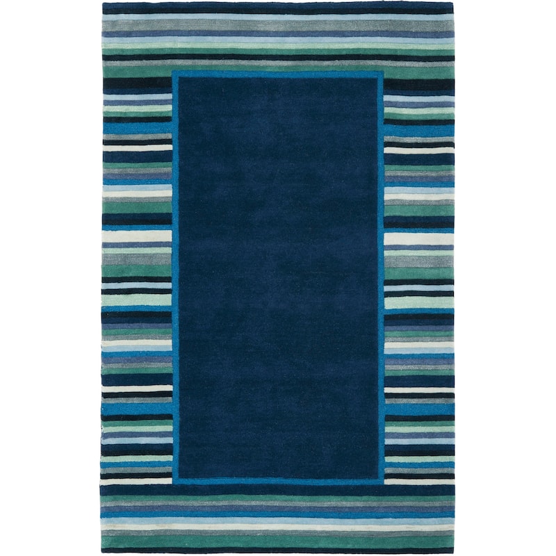 Martha Stewart by SAFAVIEH Striped Border Wool Rug - 5' x 8' - Wrought Iron