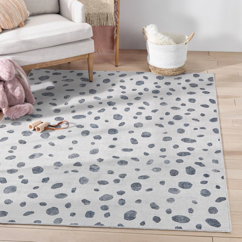 Well Woven Kids Rugs Animal Dots Modern Machine Washable Area Rug