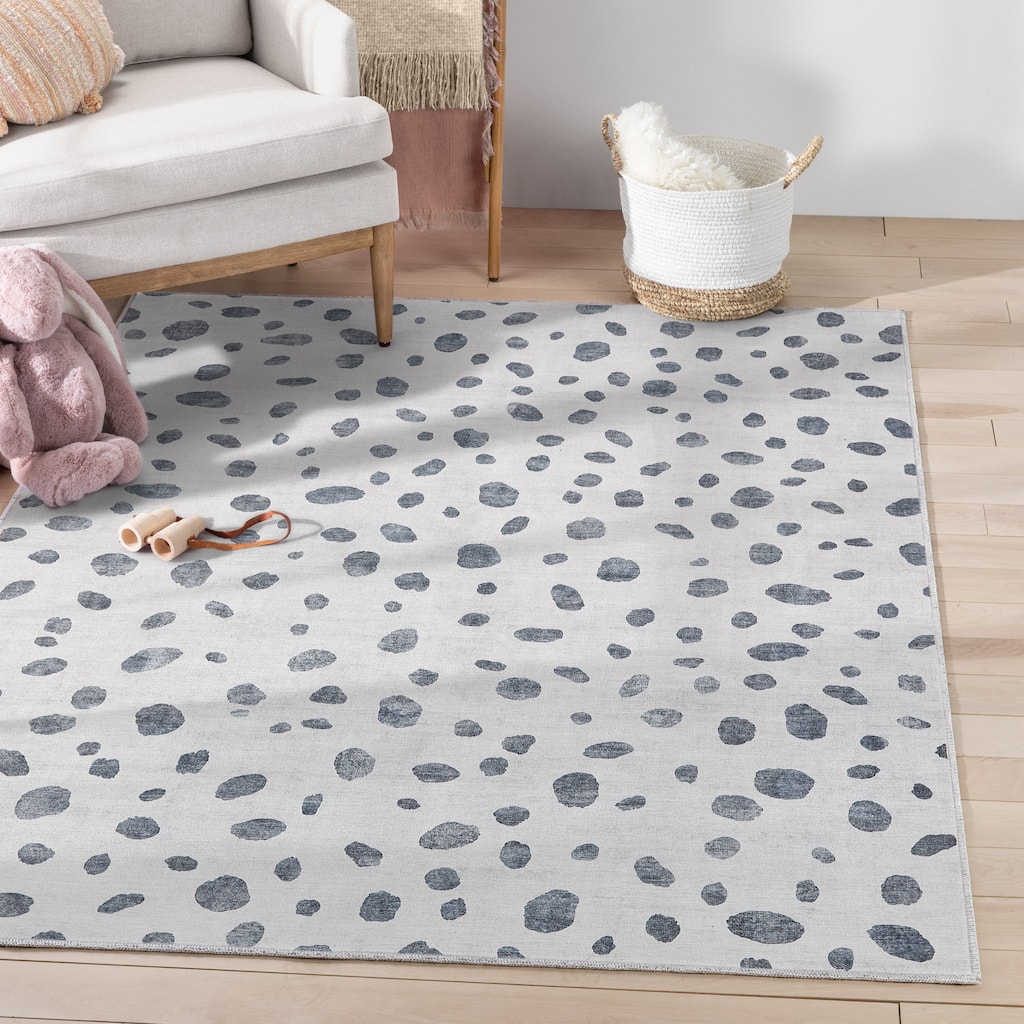 Well Woven Kids Rugs Animal Dots Modern Machine Washable Area Rug