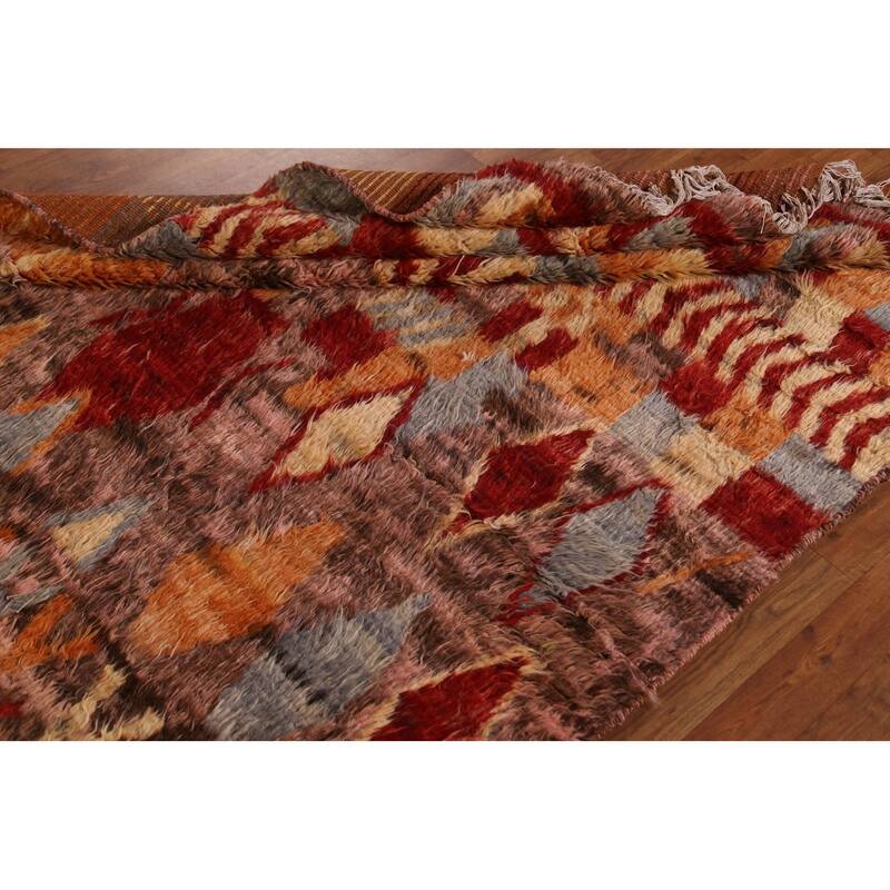 Hand Knotted Oriental 100% Wool Carpet Modern Tribal Pink Moroccan Area Rug - 7' 9'' X 5' 4''