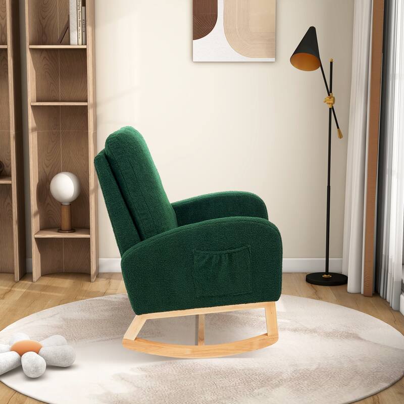 27.2"W Sherpa Rocking Chair with Side Pocket