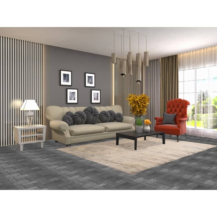 Yellow Abstract Modern Area Rug Handmade Wool Carpet - 5'8"x 7'11"