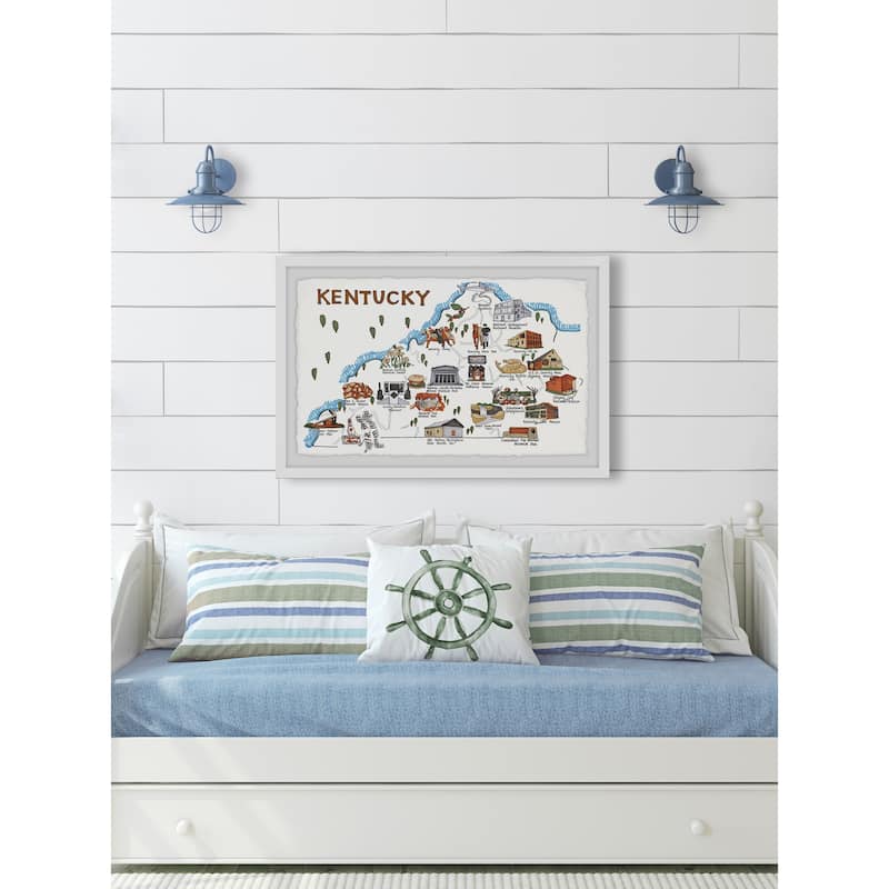 'White Kentucky Spots' Framed Painting Print