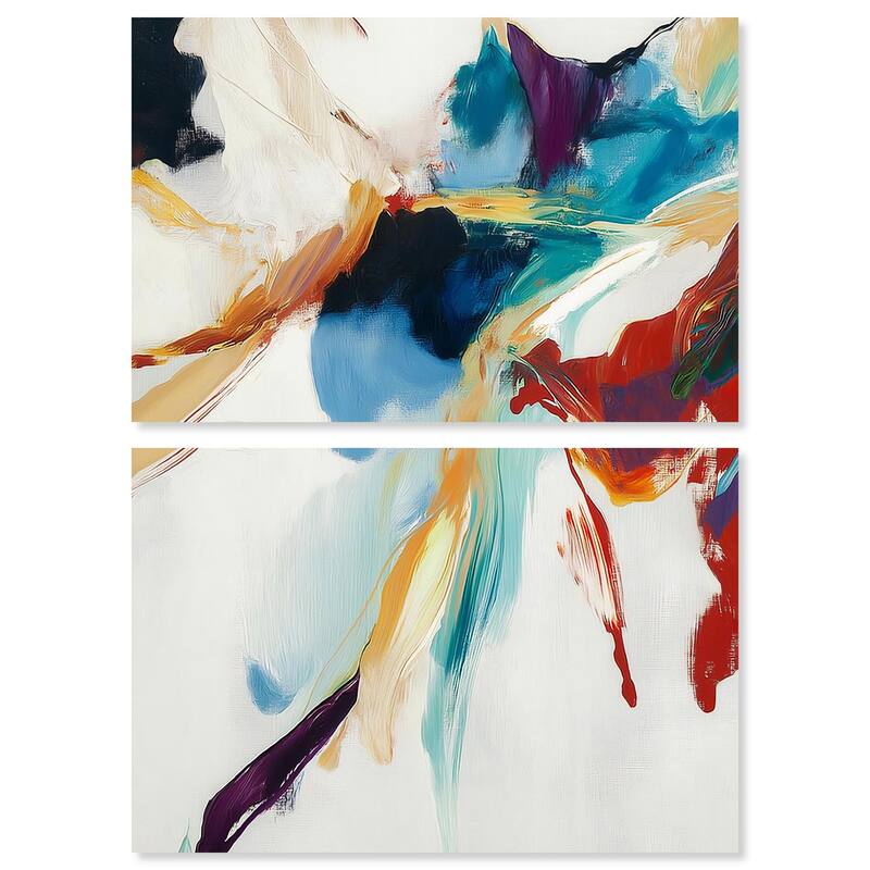 Vibrant Palette II Canvas Set of 2 by Art Remedy, Gallery Wrapped - 54" x 36"