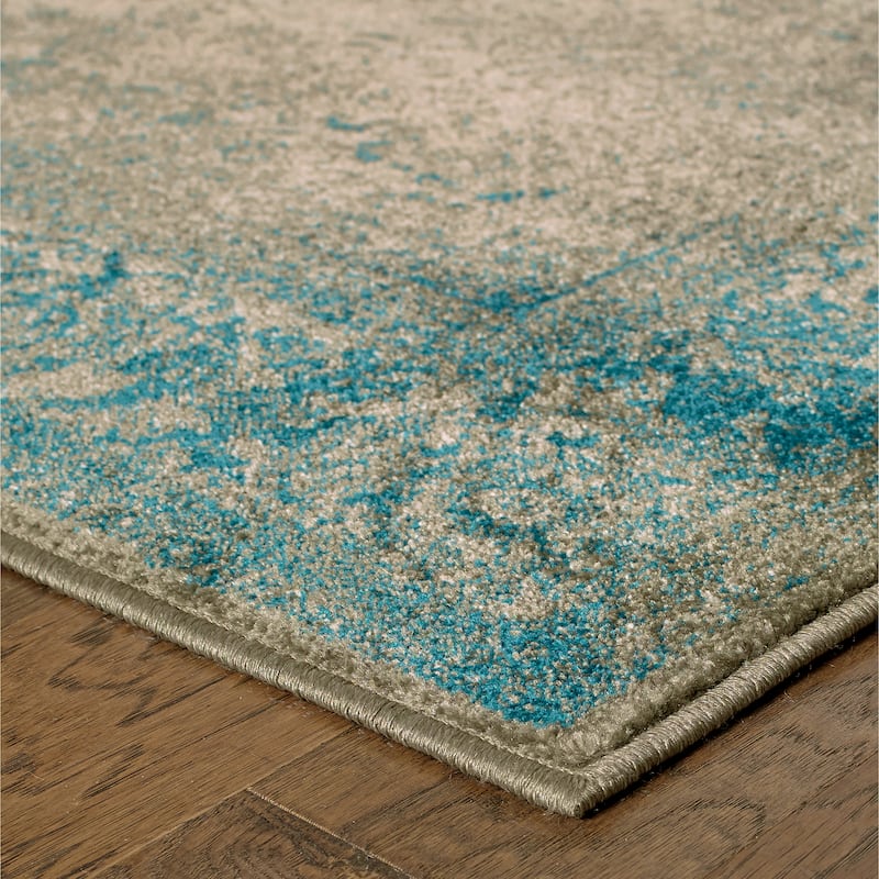 Vista Home Melin Faded Traditional Blue/ Beige Rug