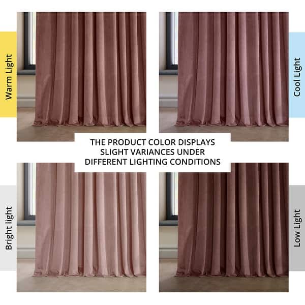 dimension image slide 10 of 21, Exclusive Fabrics Heritage Plush Velvet Room Darkening Curtains (1 Panel) Luxury Velvet Curtains for Bedroom & Living Room.