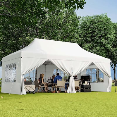 10 x 20FT Pop-up Canopy Instant Canopy Tent w/ Detachable Sidewalls