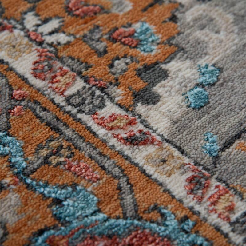 Alora Decor Cosmopolitan Traditional Orange Wool/Tencel Area Rug