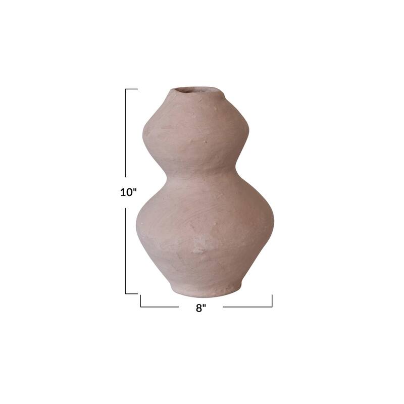 Handmade Paper Mache Vase with Dusty and Smooth Design