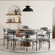 preview thumbnail 21 of 48, Bayville Mid-Century Curved Back Fabric Upholstered Metal Dining Chair (Set of 6) Light Gray