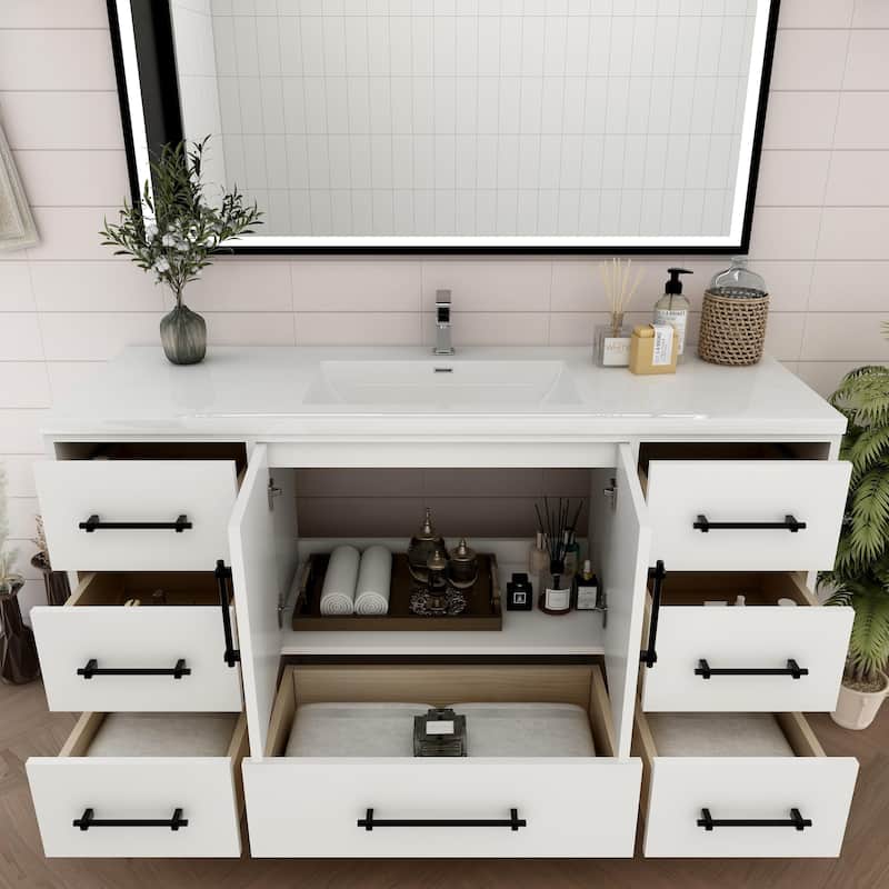 Victoria 60'' Freestanding Vanity with Single Reinforced Acrylic Sink - 59.5