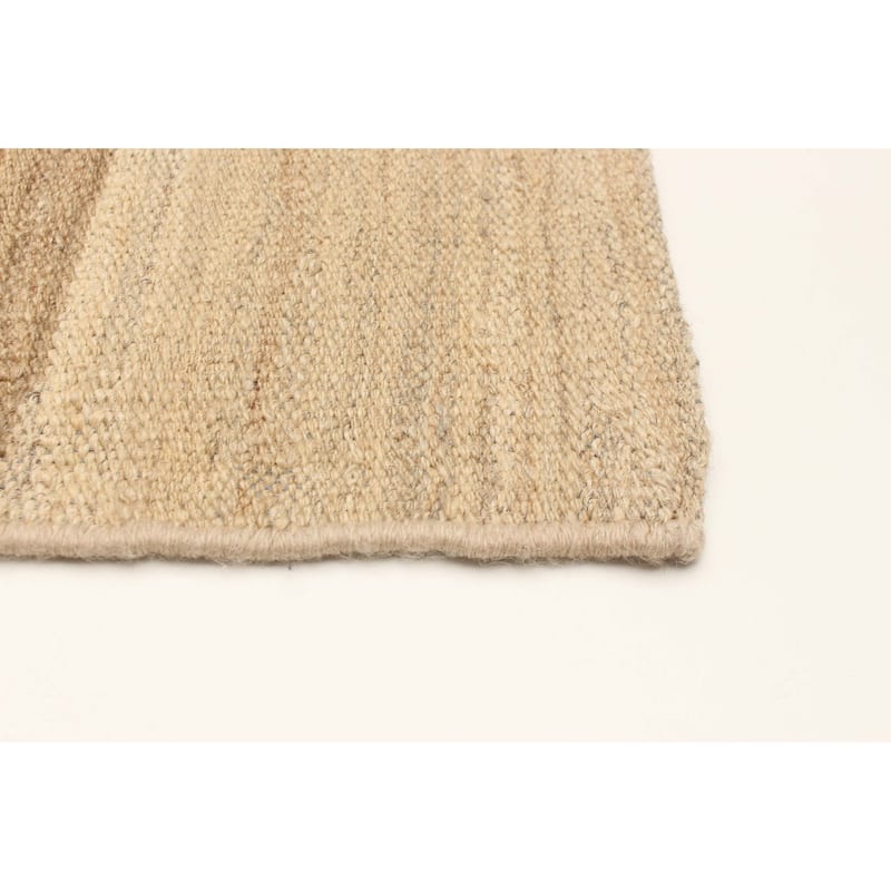 ECARPETGALLERY Flat-Weave Boho Khaki Wool Kilim - 3'7 x 4'6