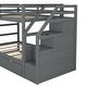 preview thumbnail 14 of 12, Twin-Over-Twin Bunk Bed with Twin Size Trundle and 3 Storage Stairs,Multifunctional Kids Bunk Bed,Gray