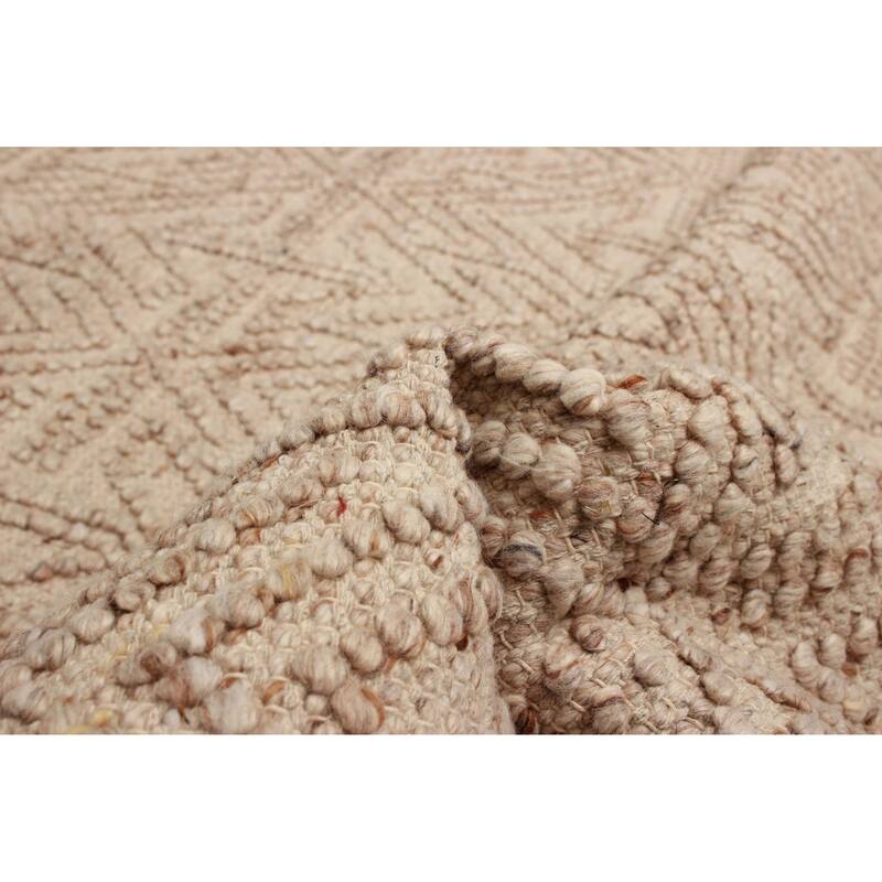 ECARPETGALLERY Braid weave Sienna Tan Wool Rug - 5'1 x 7'7